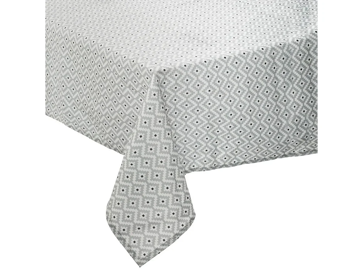 Nappe Antitache à Motifs "Etnik" 140x240cm Gris