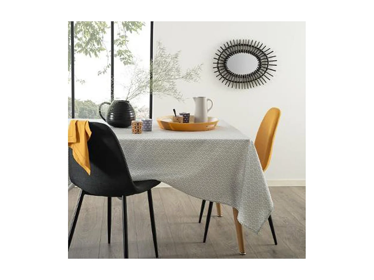 Nappe Antitache à Motifs "Etnik" 140x240cm Gris
