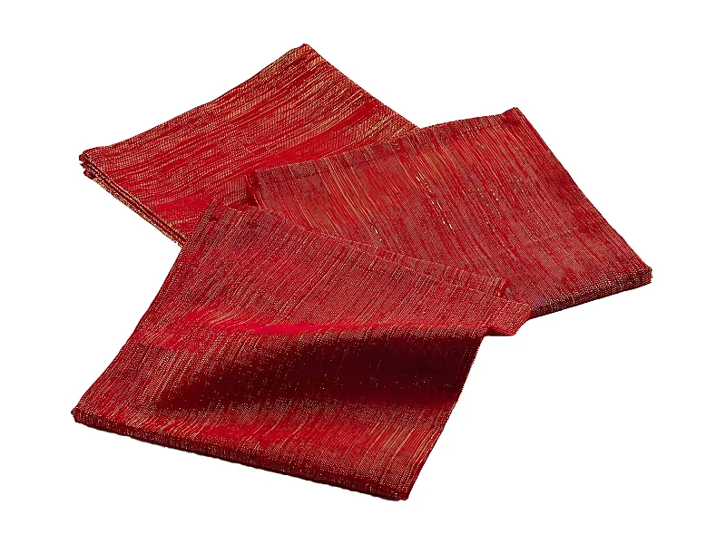 Lot de 3 Serviettes de Table "Elegancia" 40x40cm Rouge