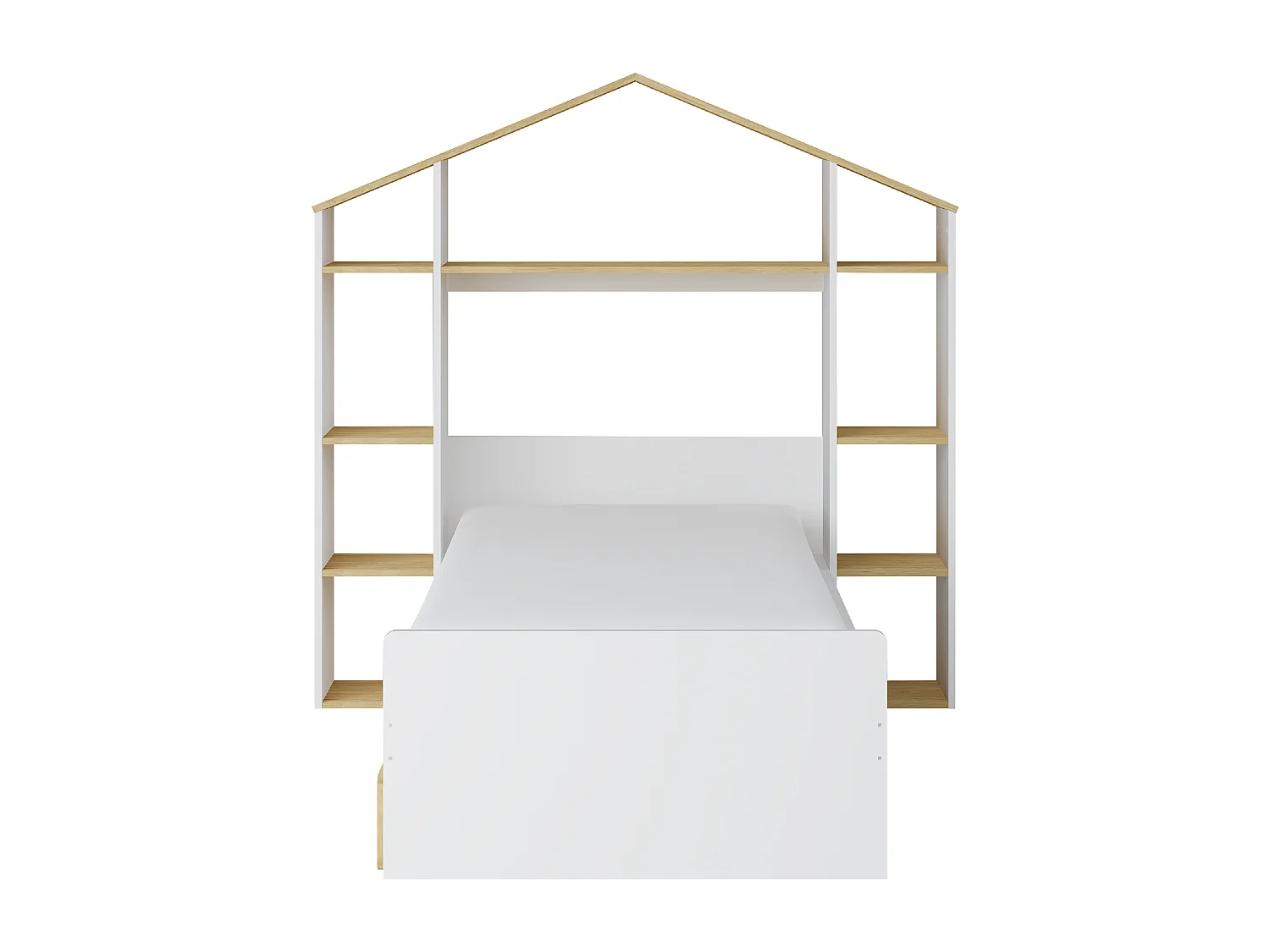 Cama cabana 90x190 cm branco e natural - JERACO