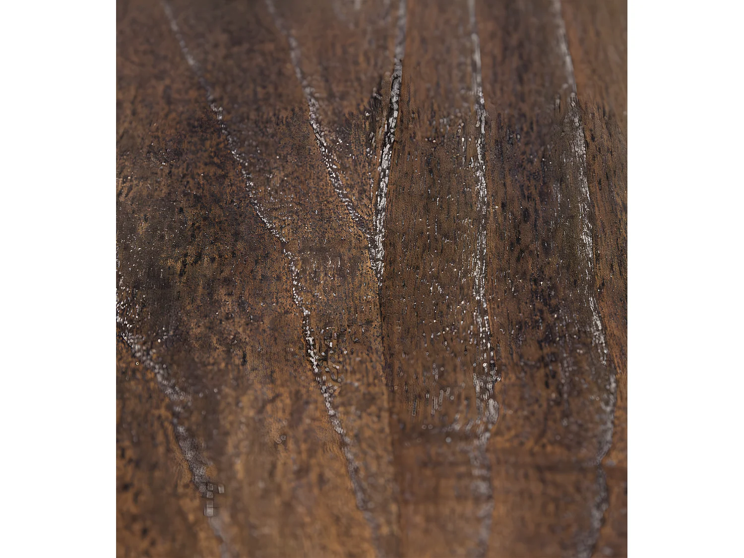 Vitrine provençale 2 portes bois massif de mindi blanc et marron Kirest 95cm