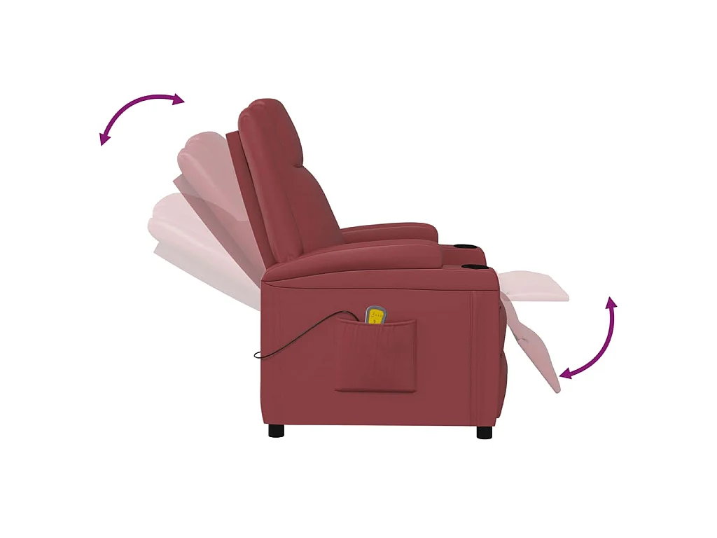 Fauteuil de massage Rouge bordeaux Similicuir