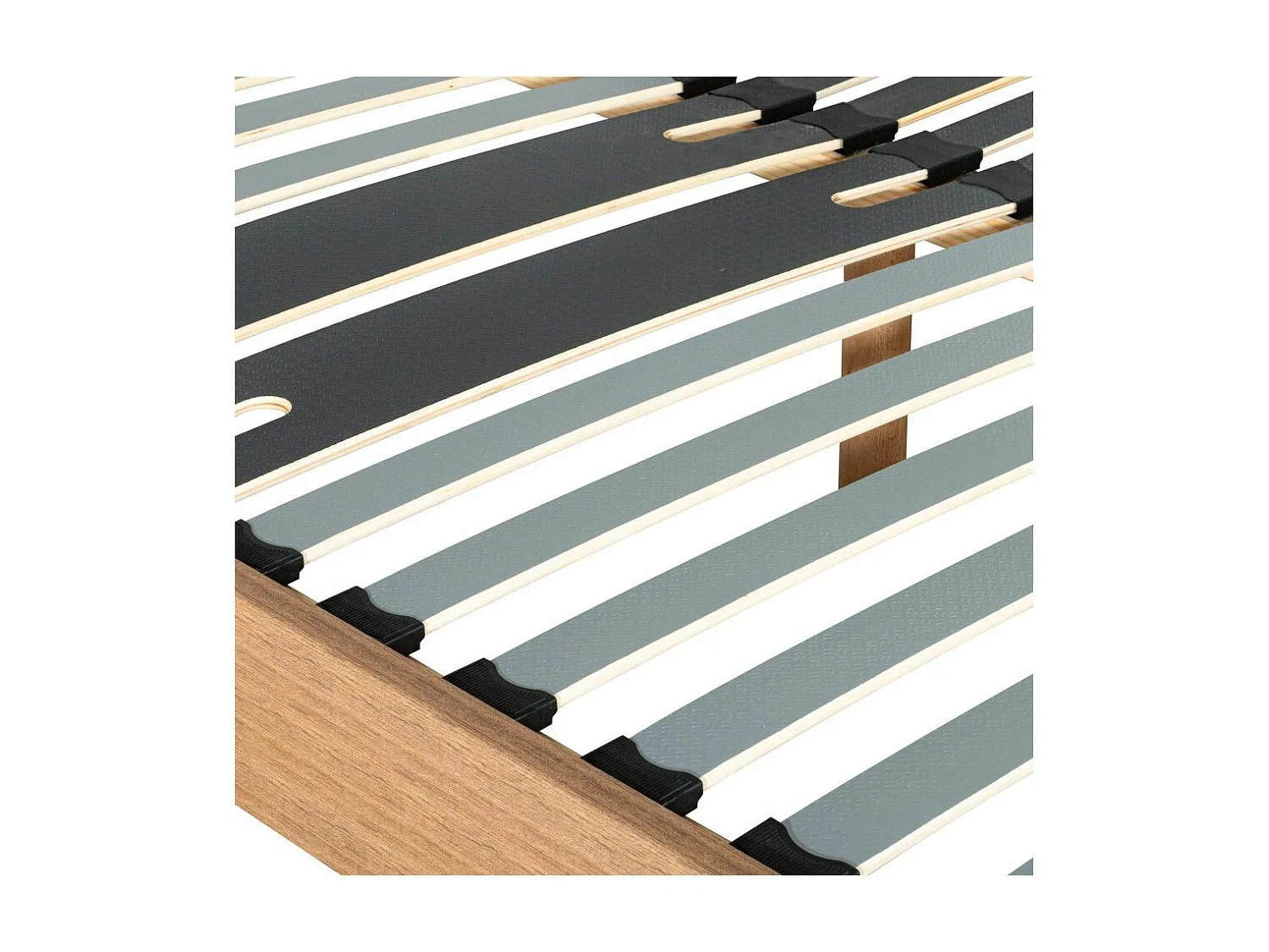 Sommier déco en Kit + pieds 90x190 - Decokit 18 lattes bois - Chêne moyen - H. 13 cm