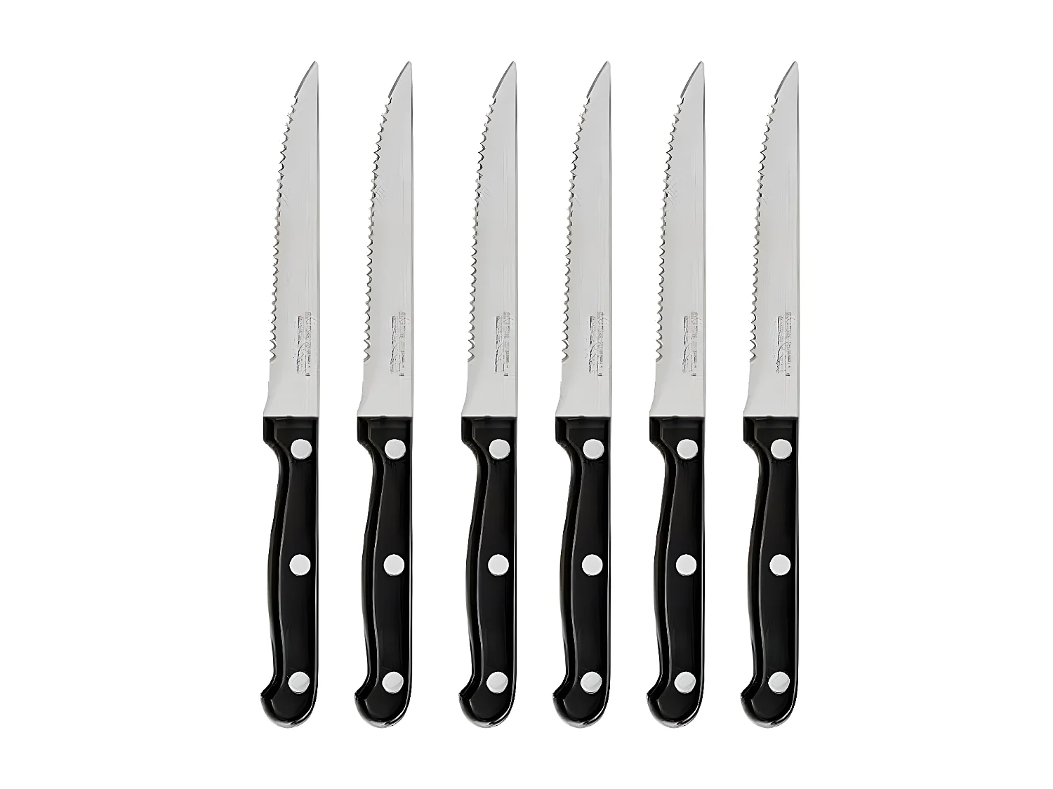Lot de 6 Couteaux de Table "Steak" 27cm Noir