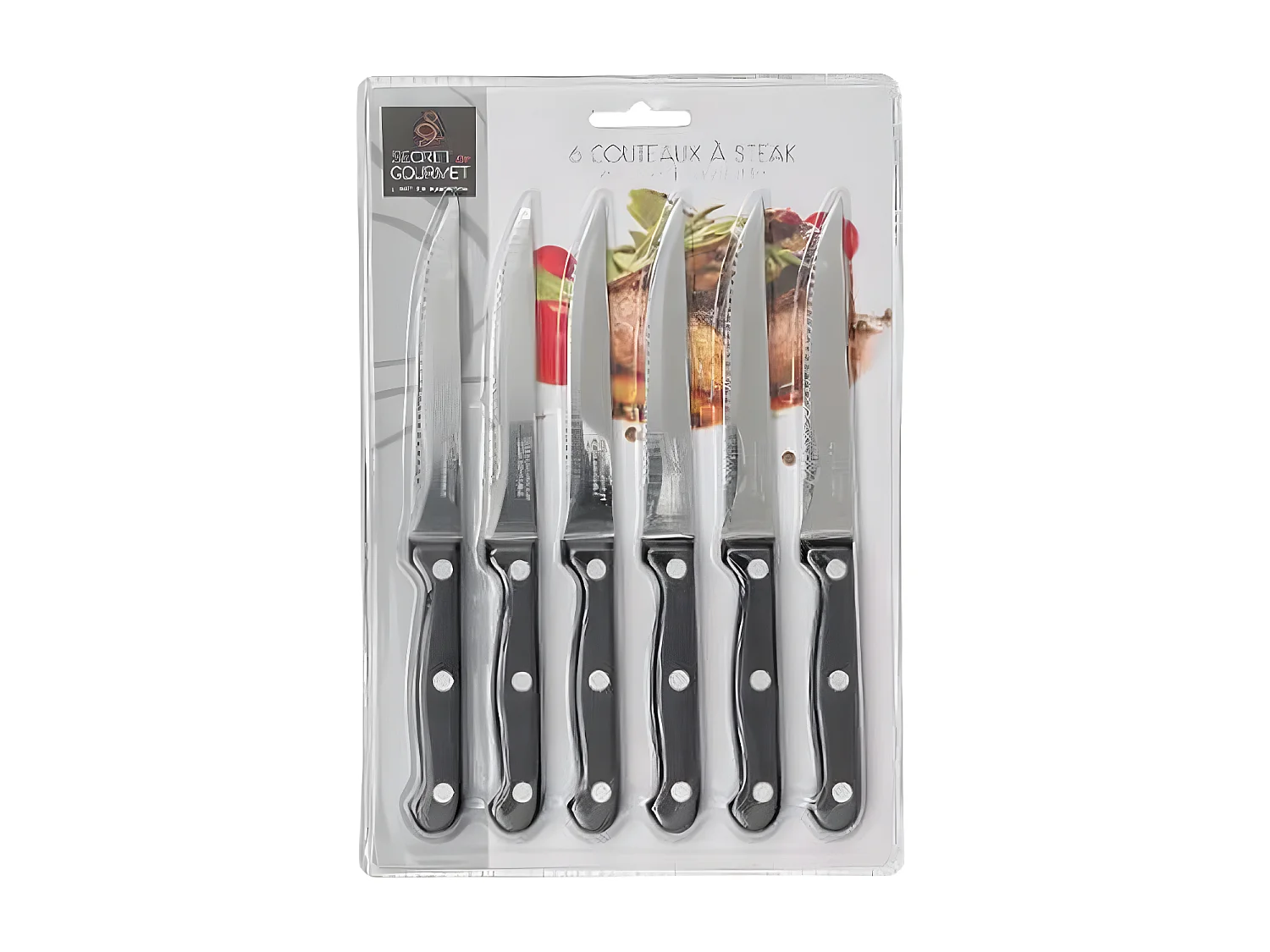 Lot de 6 Couteaux de Table "Steak" 27cm Noir