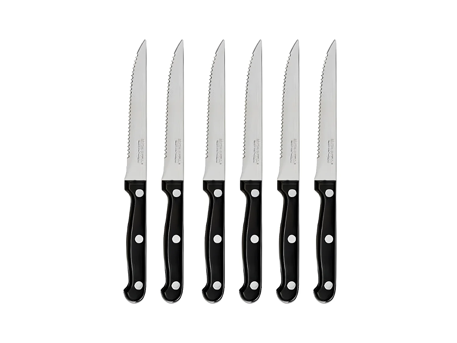 Lot de 6 Couteaux de Table "Steak" 27cm Noir