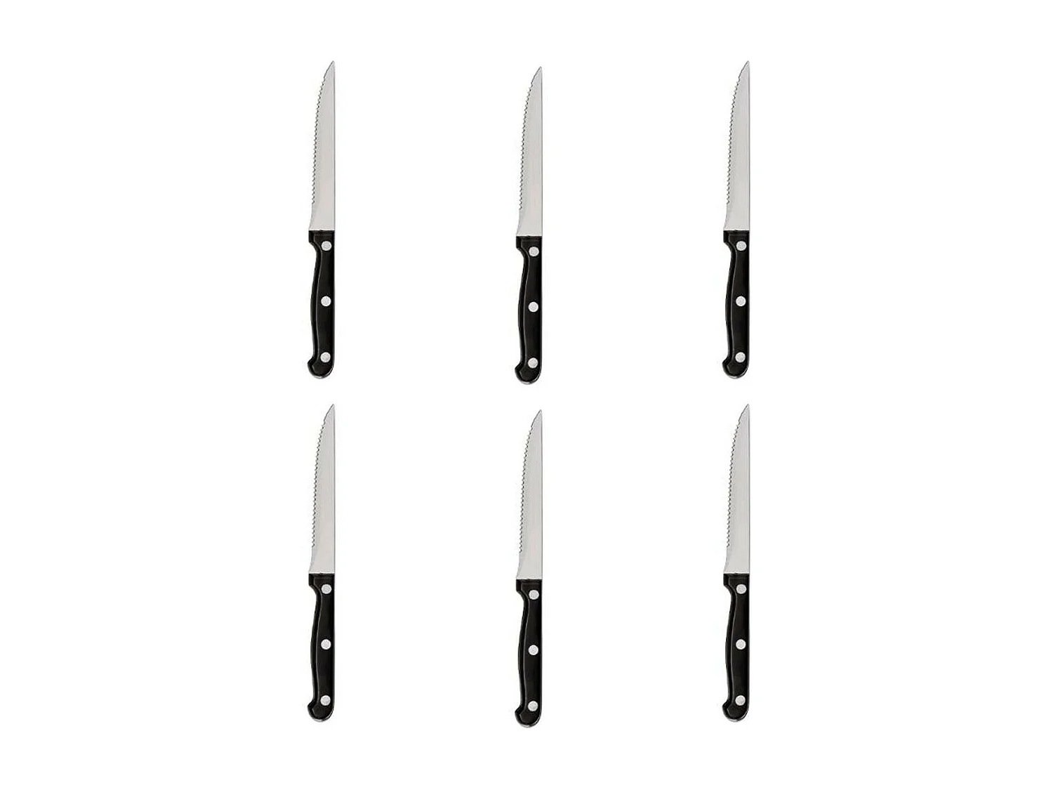 Lot de 6 Couteaux de Table "Steak" 27cm Noir