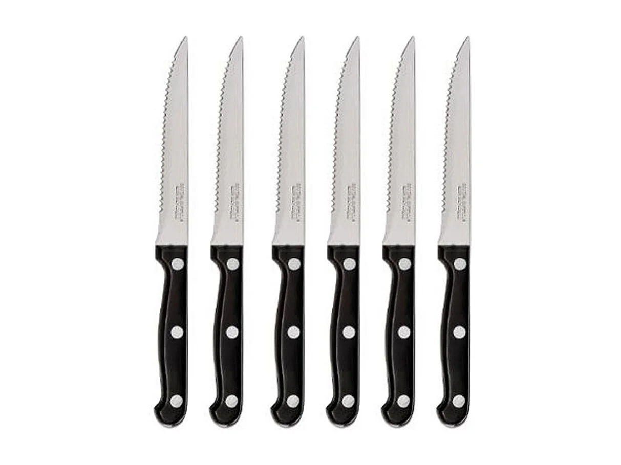 Lot de 6 Couteaux de Table "Steak" 27cm Noir