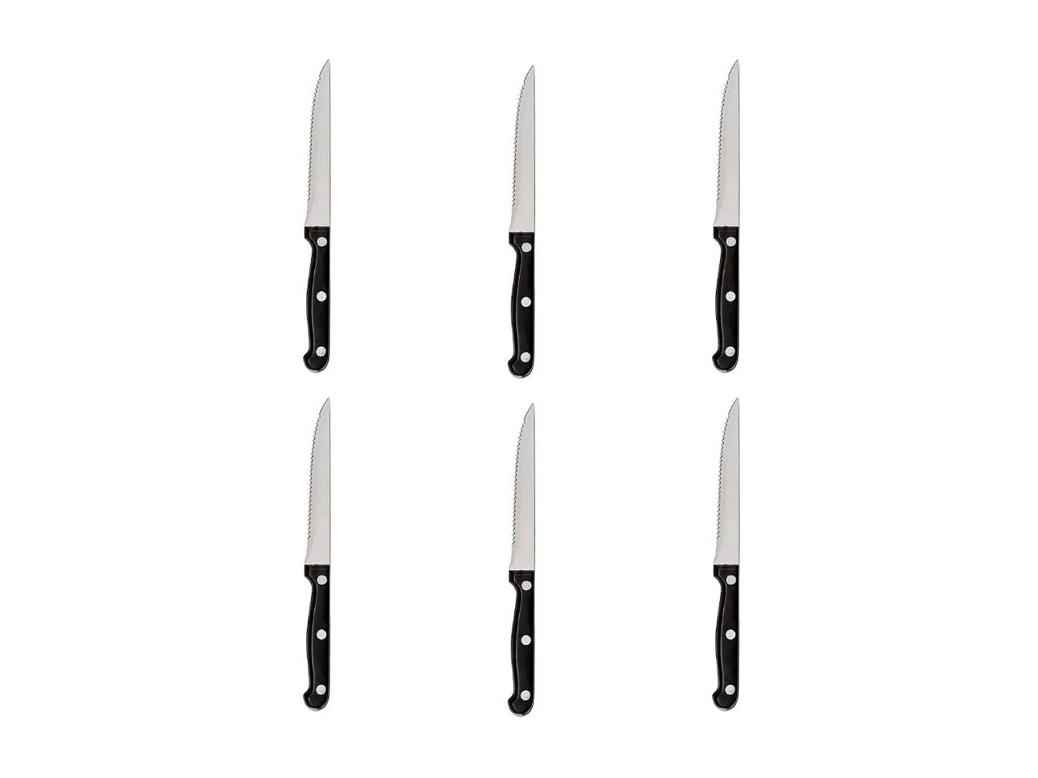 Lot de 6 Couteaux de Table "Steak" 27cm Noir