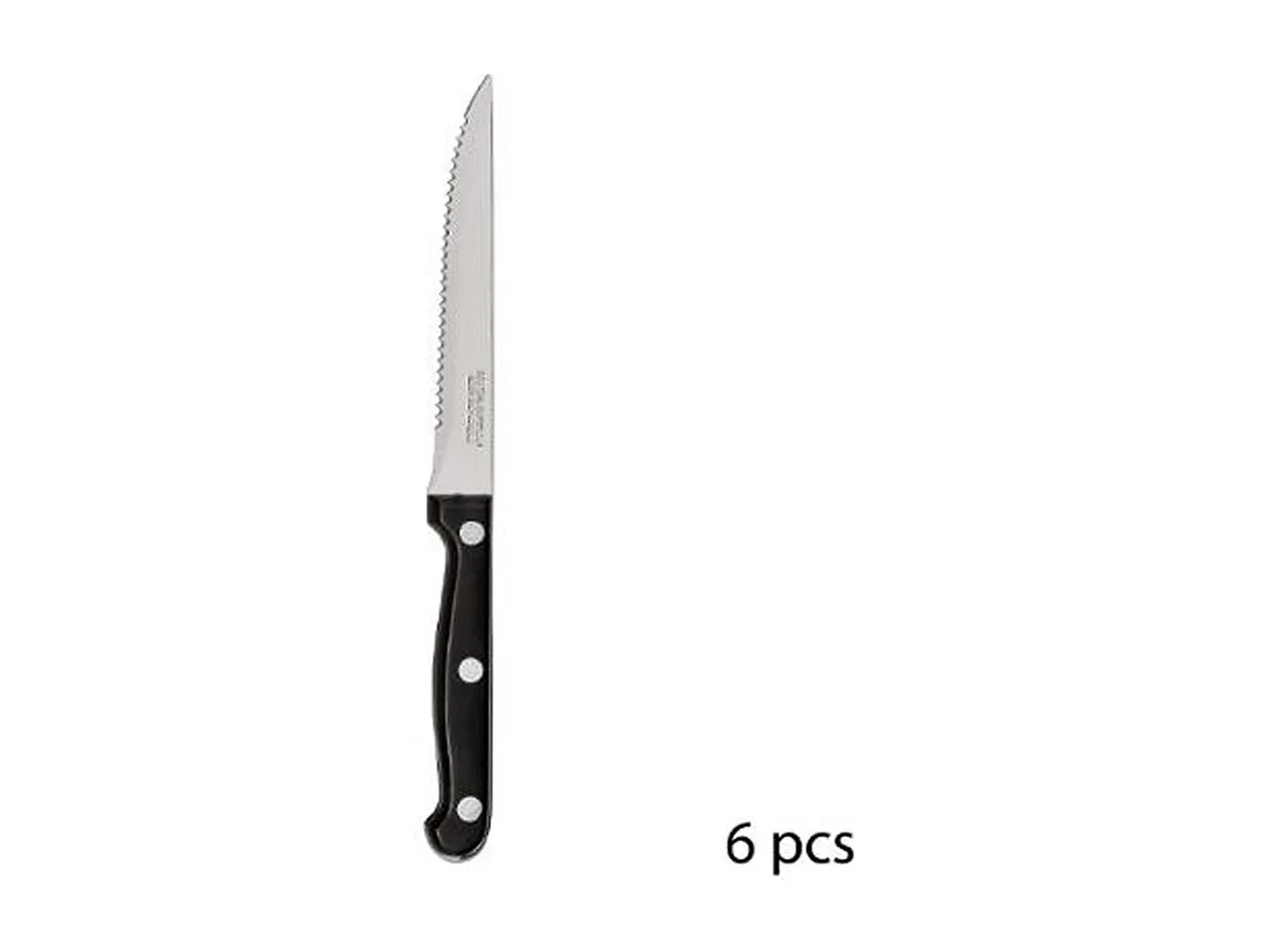 Lot de 6 Couteaux de Table "Steak" 27cm Noir