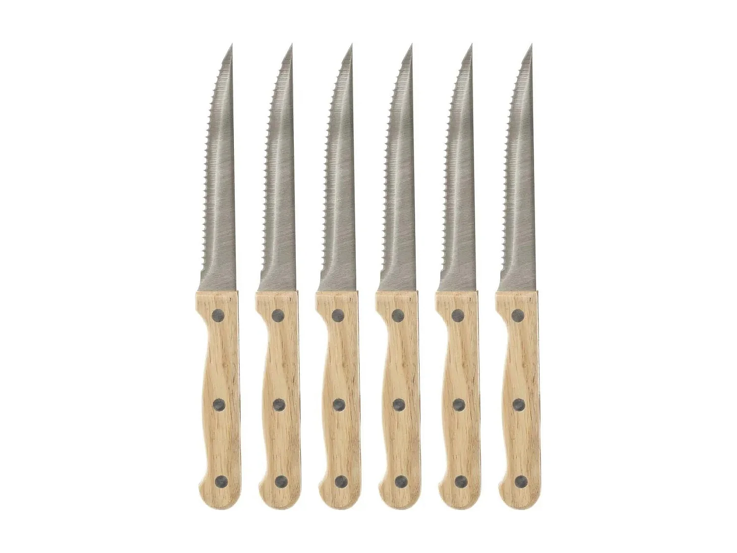 Lot de 6 Couteaux à Steak Bois "Dosa" 21cm Naturel