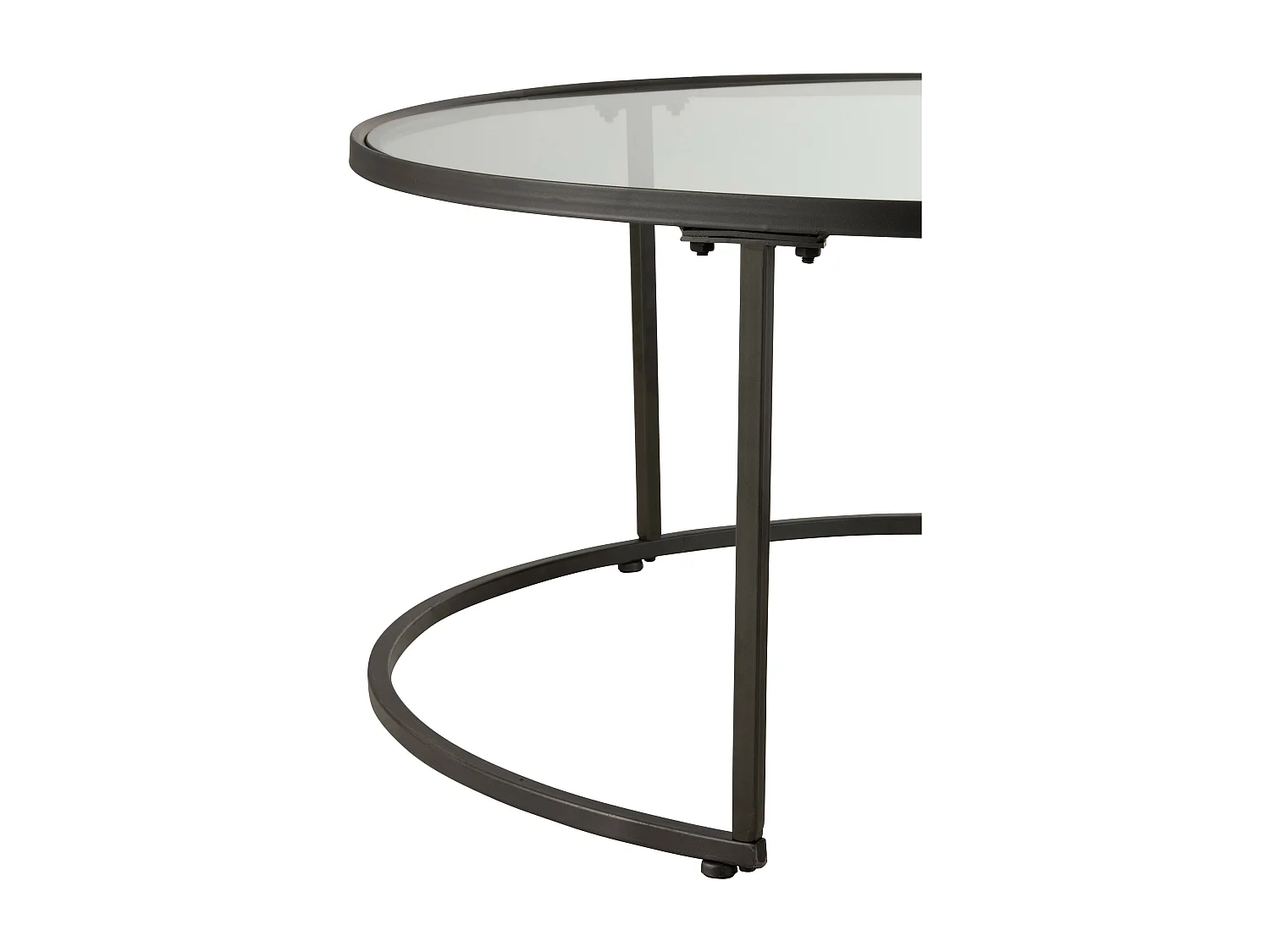 Mesa auxiliar nido redonda Jila de madera maciza oscura - Juego de 2