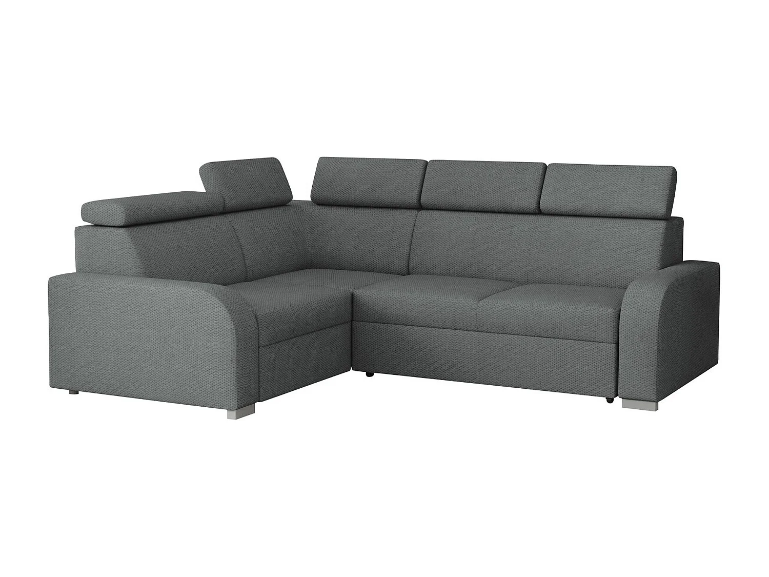 Canapé d'angle Etrcala 109, Gris, Fonction de couchage, 250x200x100cm