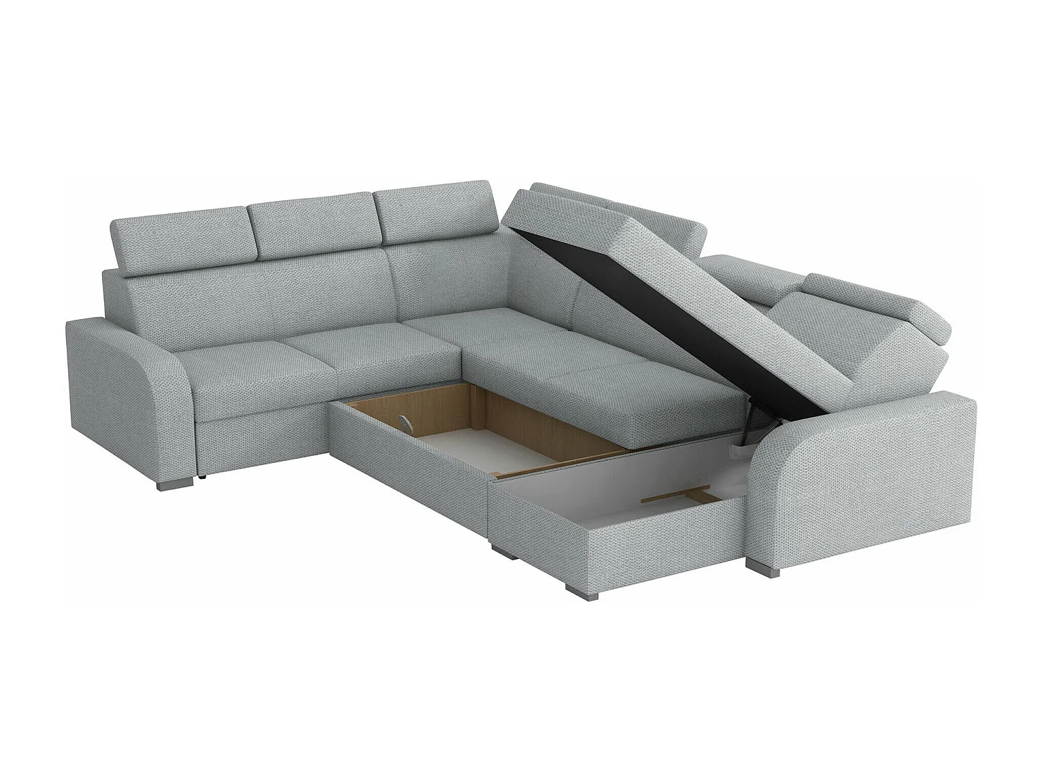 Sofá de canto Etrcala 110, Castanho, Funcionalidade de dormir