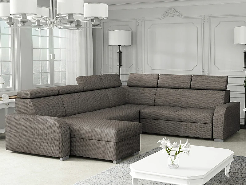 Canapé d'angle Etrcala 110, Marron, Disponible, 315x250x85cm