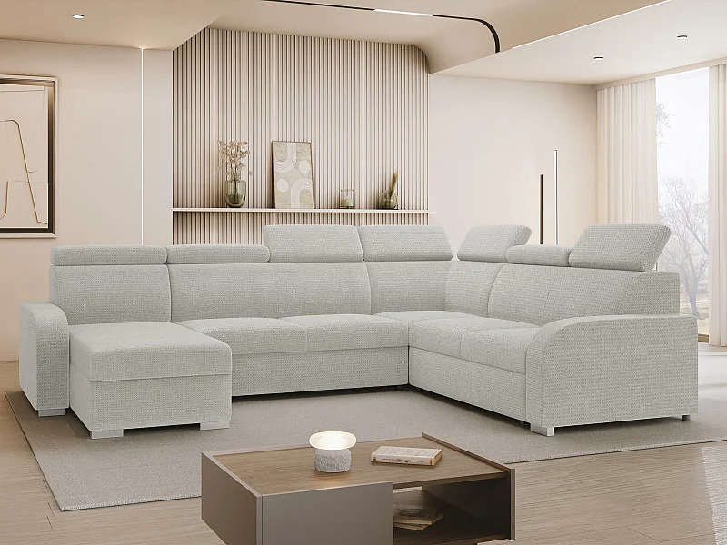 Canapé d'angle Etrcala 110, Brun clair, Disponible, 315x250x85cm