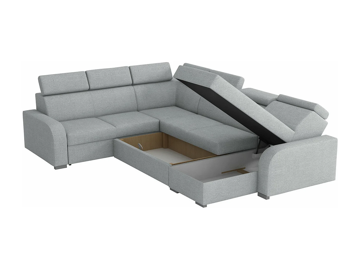 Canapé d'angle Ovos IV, Vert, Disponible, 315x250x85cm