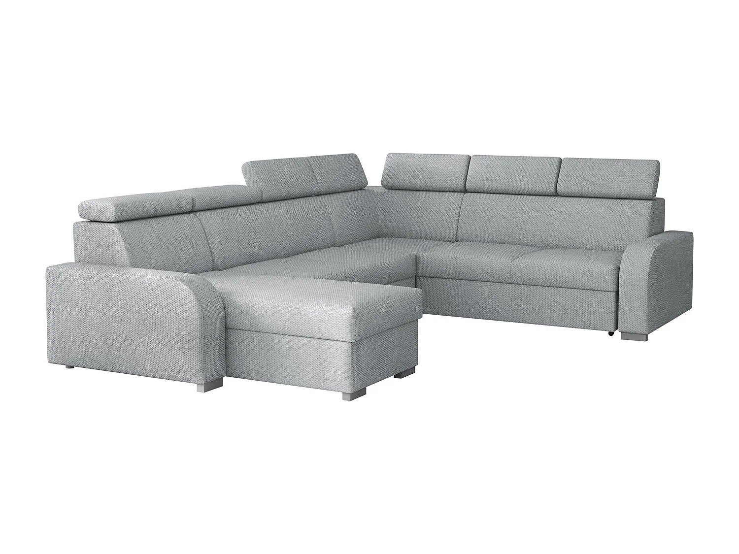 Sofá rinconero Etrcala 110, Gris, Función de descanso, Almacenaje, 315x250x85cm