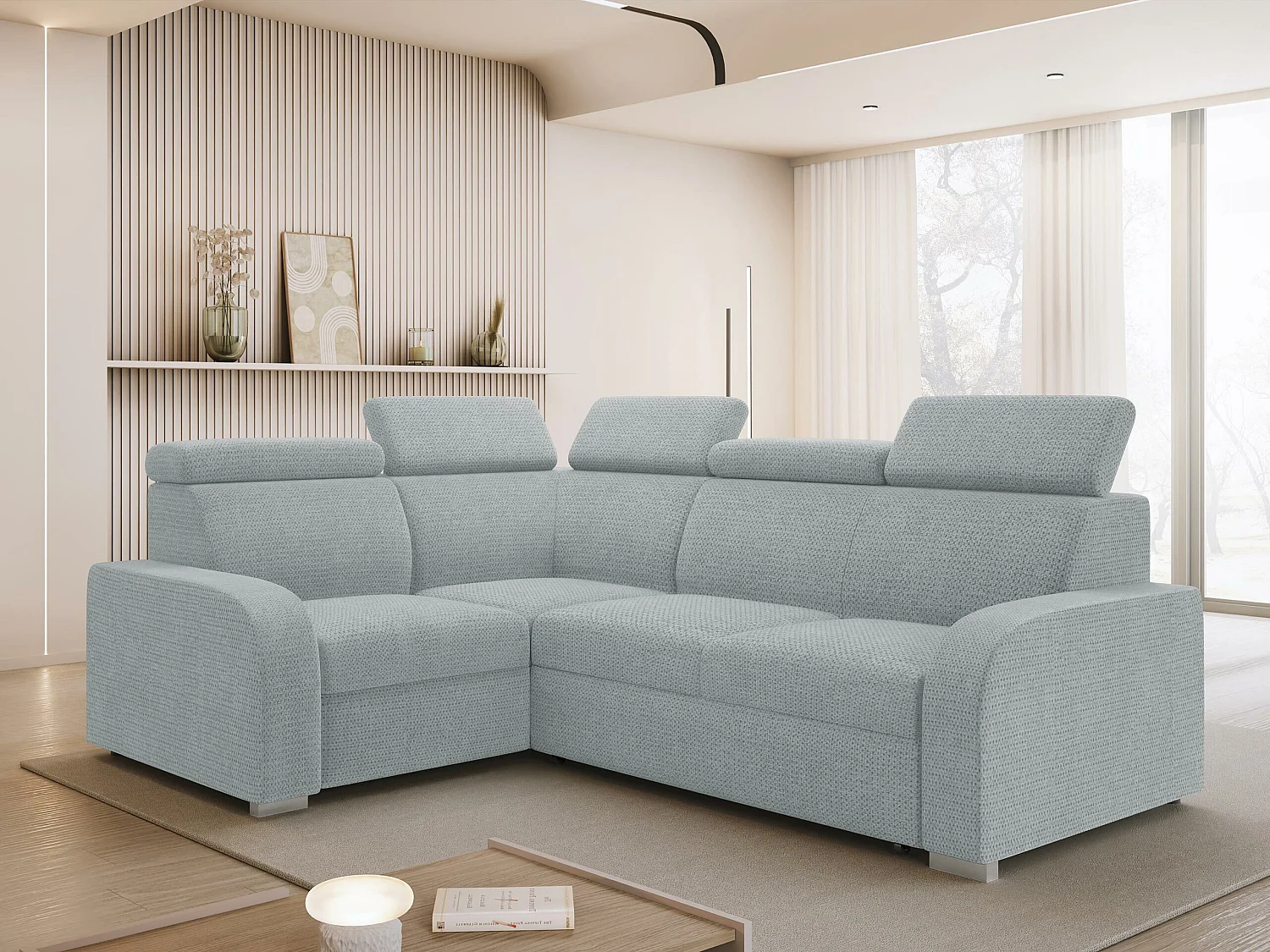 Canapé d'angle Ovos III, Gris, Disponible, 250x200x100cm