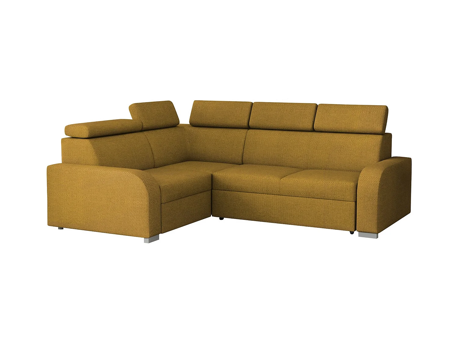 Canapé d'angle Etrcala 109, Jaune, Fonction de couchage, 250x200x100cm