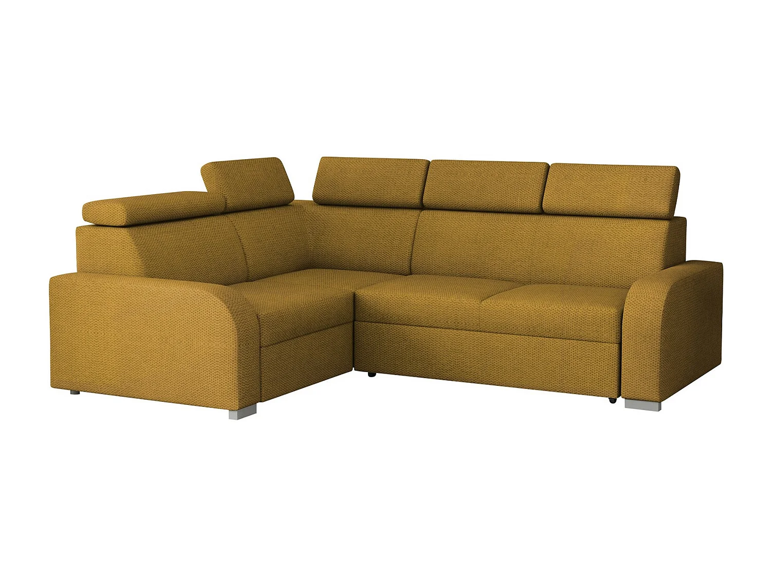 Sofá rinconero Etrcala 109, Amarillo, Función de descanso, 250x200x100cm