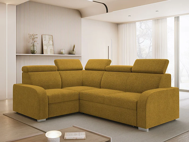 Canapé d'angle Etrcala 109, Jaune, Disponible, 250x200x100cm