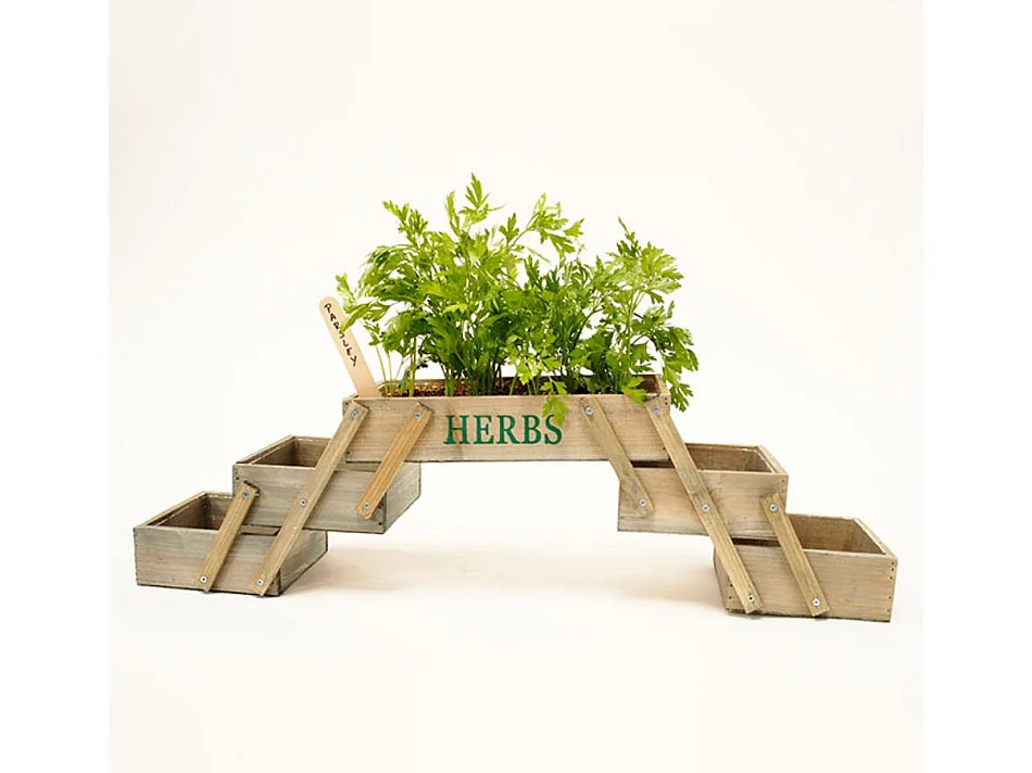 Mini huerta para Cocina o Jardín en Color Roble 71,5x15,5x18cm Huerta