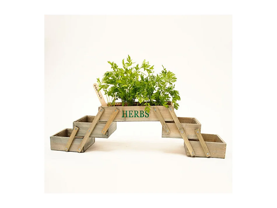 Mini jardin potager pour Cuisine ou Jardin en Coleur Chêne 71,5x15,5x18cm Huerta