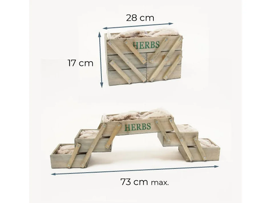 Mini jardin potager pour Cuisine ou Jardin en Coleur Chêne 71,5x15,5x18cm Huerta