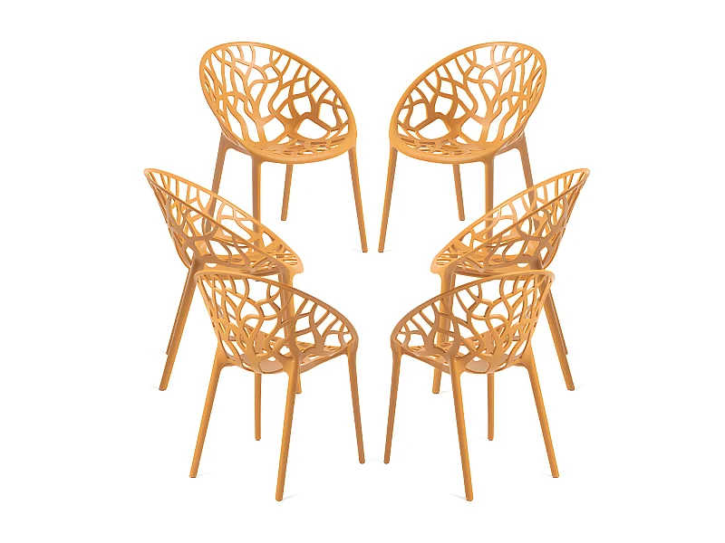 Packs Sillas Jardín - Pack 6 Sillas Nido - Mostaza