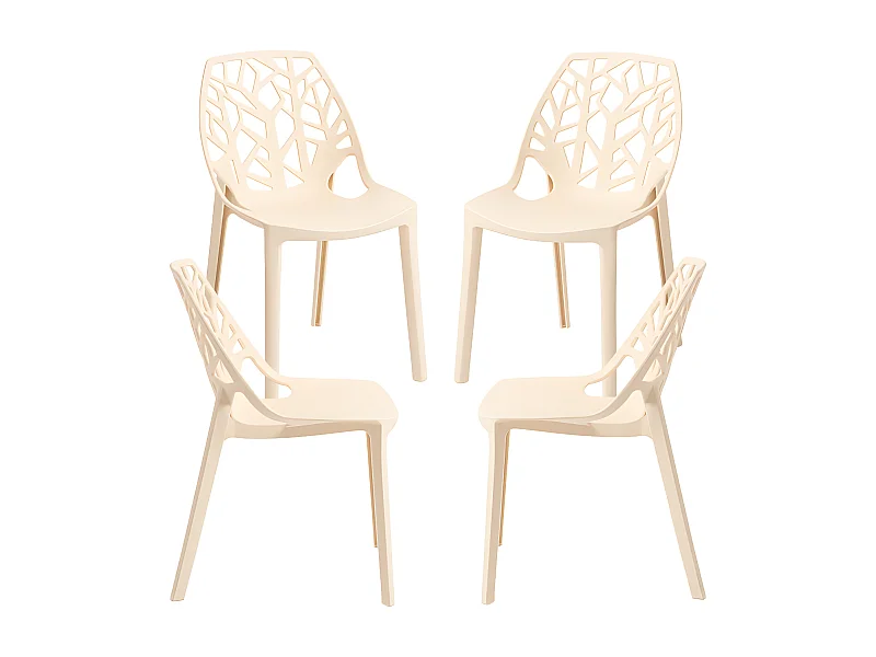 Packs Sillas - Pack 4 Sillas Hissar Polipropileno - Beige