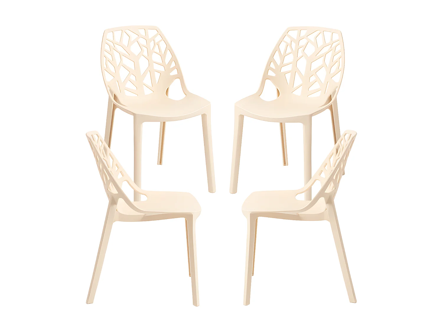 Packs Sillas - Pack 4 Sillas Hissar Polipropileno - Beige