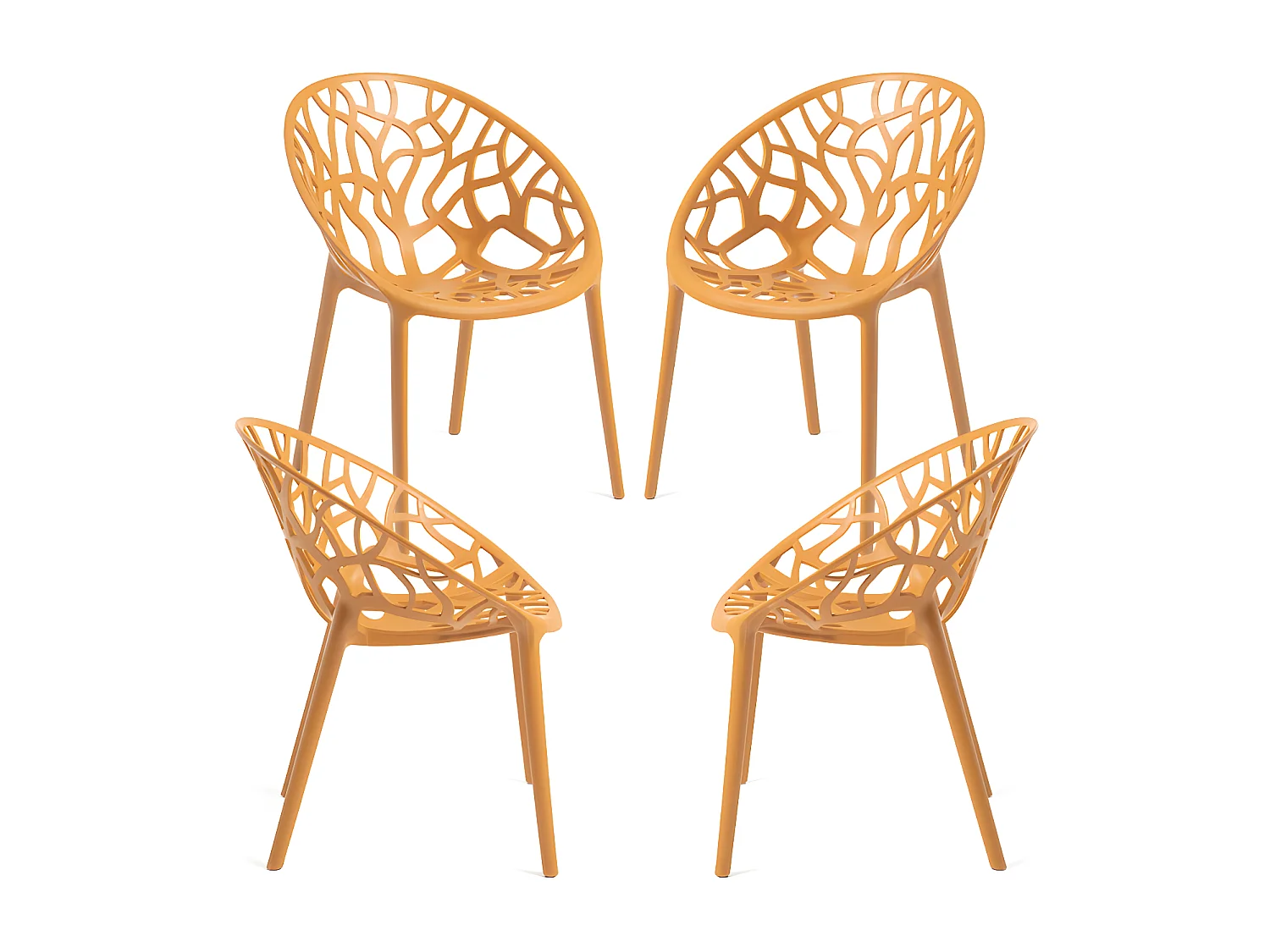 Packs Sillas Jardín - Pack 4 Sillas Nido - Mostaza