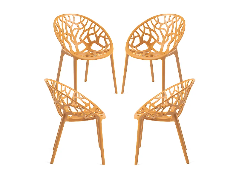 Packs Sillas Jardín - Pack 4 Sillas Nido - Mostaza