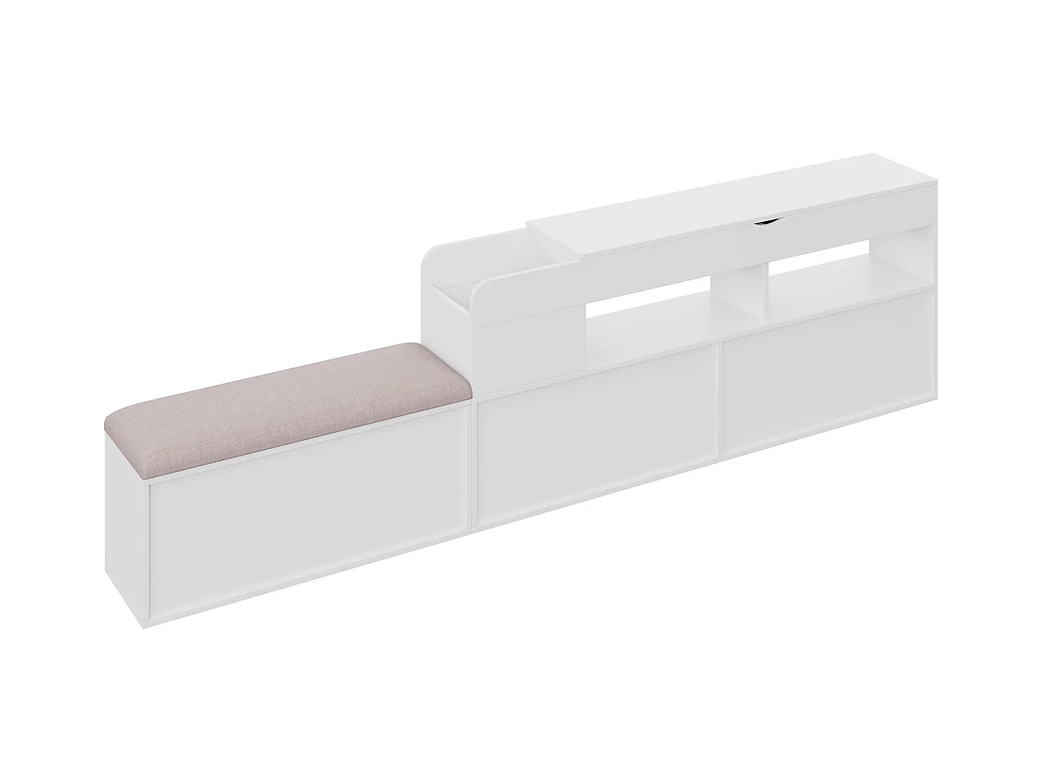 Lit Combiné en Bois Massif - 140x200cm - Tête de lit avec rangement - avec Tiroirs, Table de nuit, Banquette de canapé