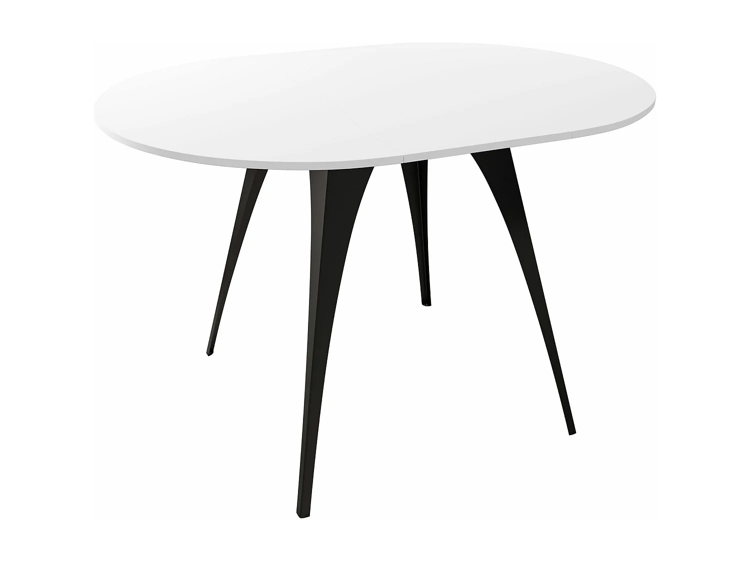 Table Oswego 132, Blanc|Noir, 76cm, Disponible, Stratifié, Métal