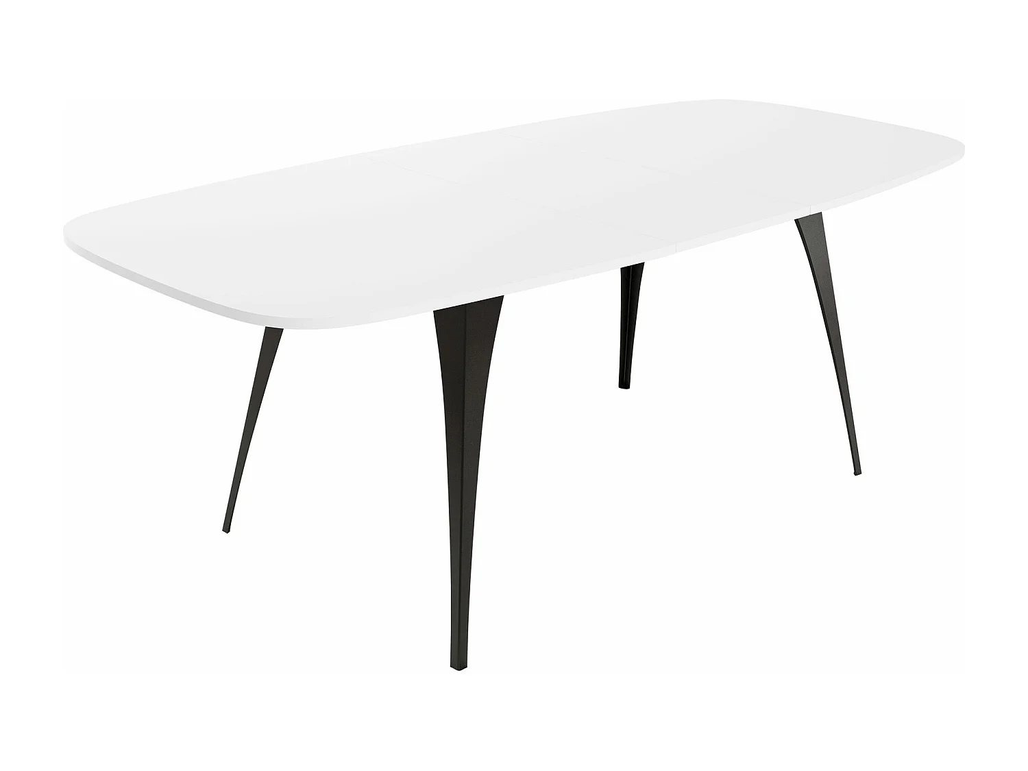 Table Oswego 131, Noir|Blanc, 76x90x160cm, Disponible, Stratifié, Métal