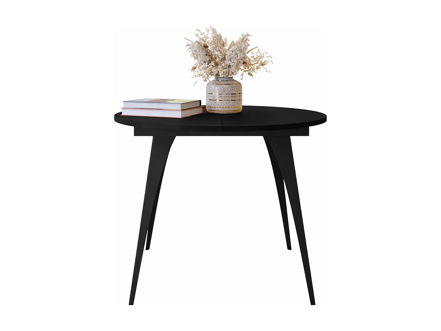 Mesa Oswego 132, Negro, 76cm, Alargamiento, Aglomerado laminado, Metal