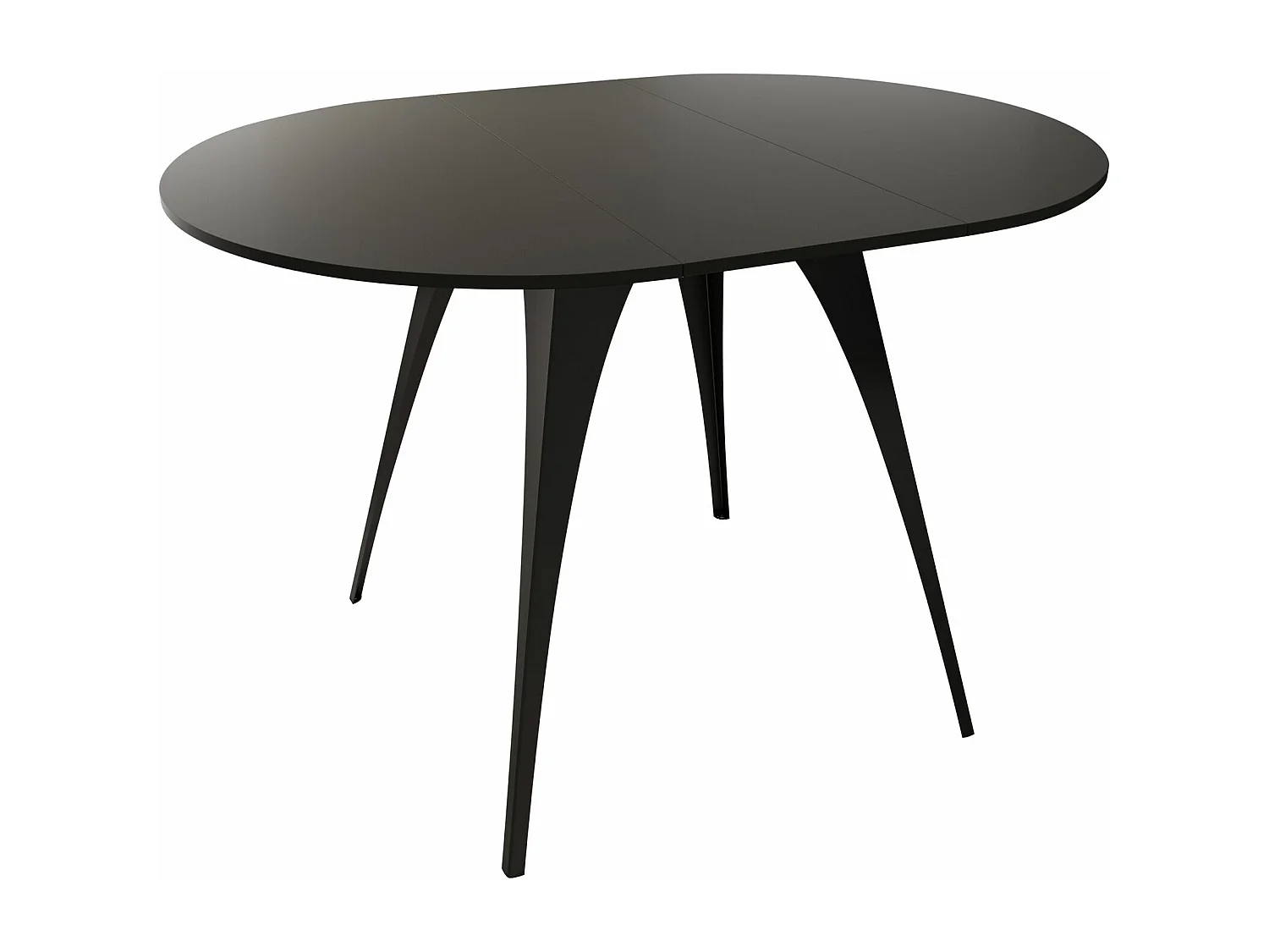 Mesa Oswego 132, Negro, 76cm, Alargamiento, Aglomerado laminado, Metal