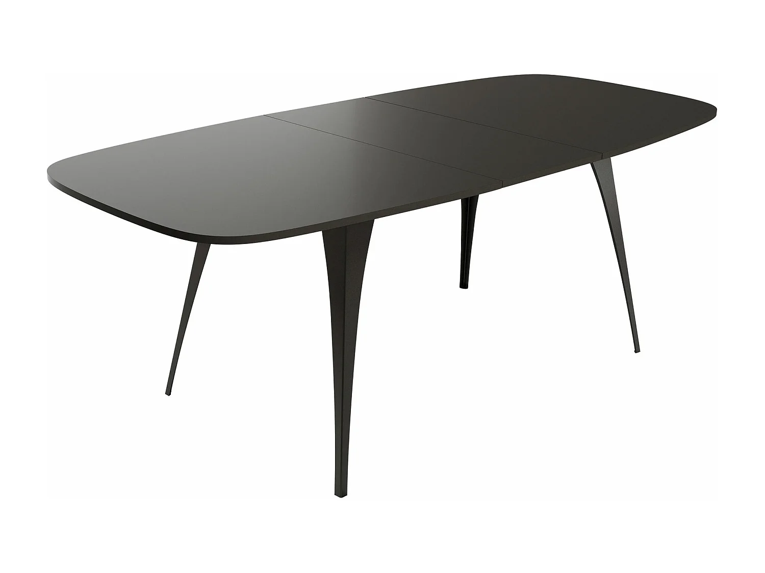 Mesa Oswego 131, Negro, 76x90x160cm, Alargamiento, Aglomerado laminado, Metal