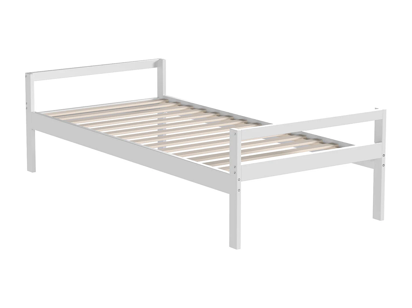 Etagenbett 90x200cm – Kinderbett mit 2x Lattenrost, Treppe mit Stauraum, kleiner Schreibtisch – Bett aus weißem Kiefernholz