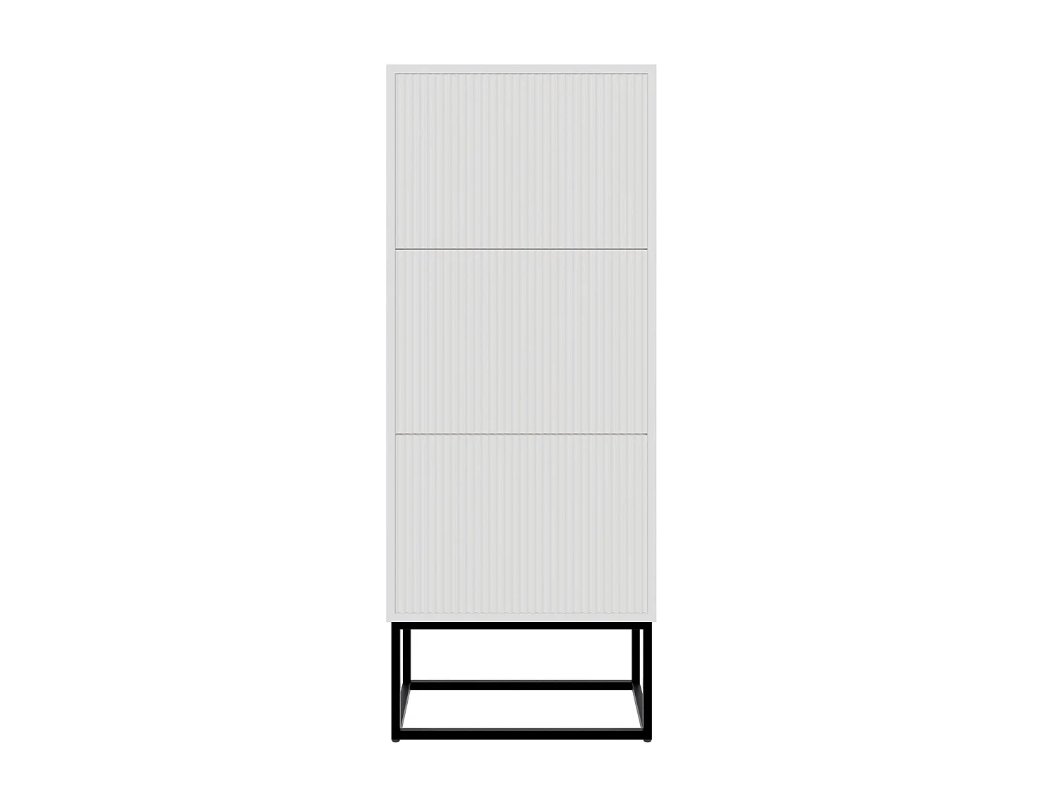 Meuble à chaussures - 3 portes - blanc - pieds noirs - 50x30x125 cm - VELDIO