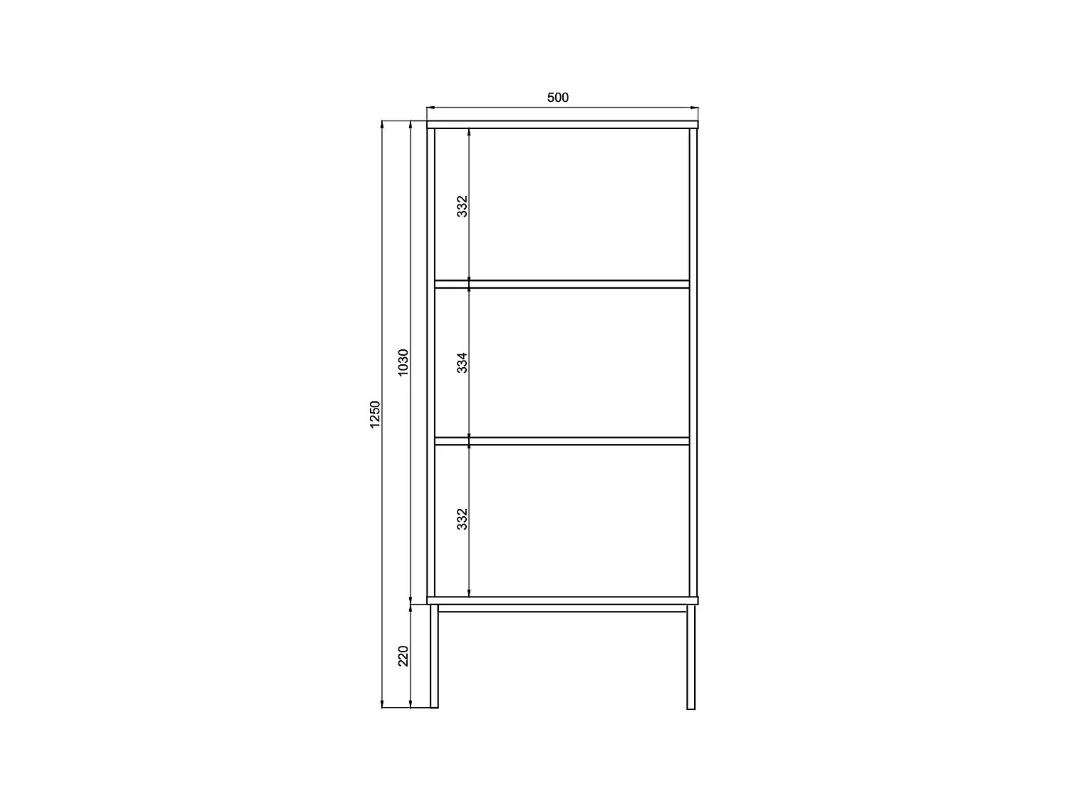 Meuble à chaussures - 3 portes - grège - pieds dorés - 50x30x125 cm - VELDIO