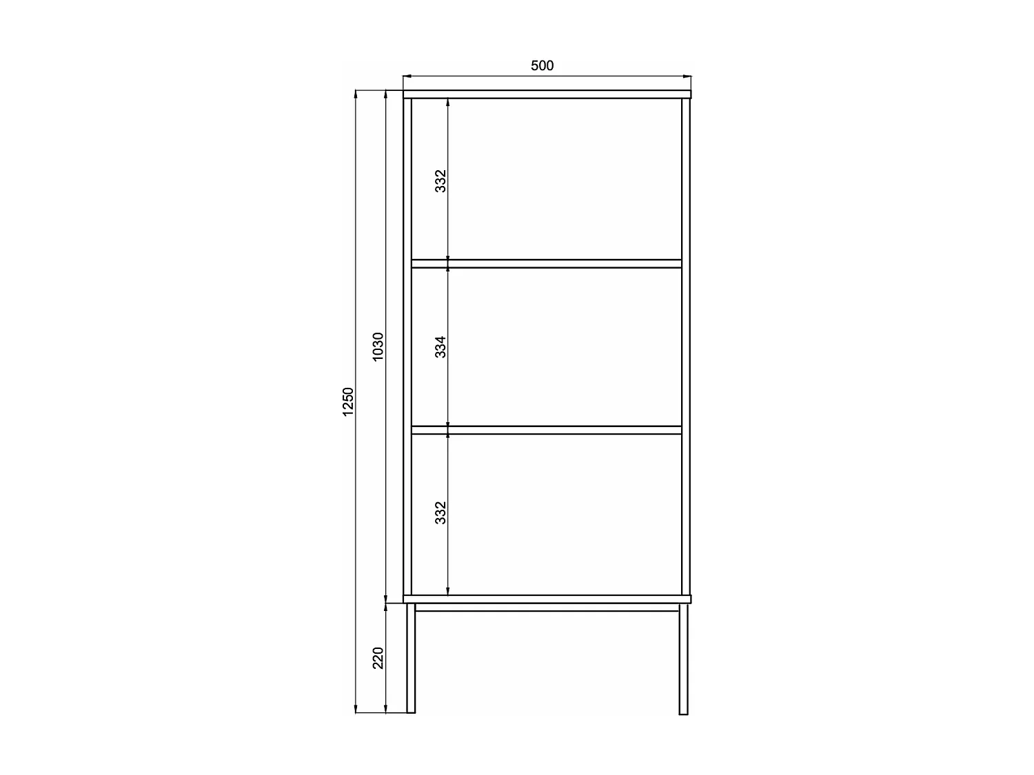 Meuble à chaussures - 3 portes - noir - pieds dorés - 50x30x125 cm - VELDIO