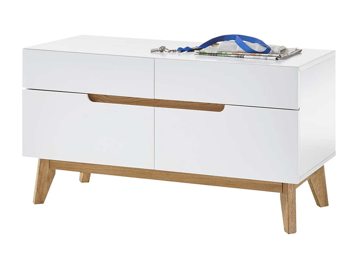 Meuble à chaussures blanc 4 tiroirs avec banc - ET16023