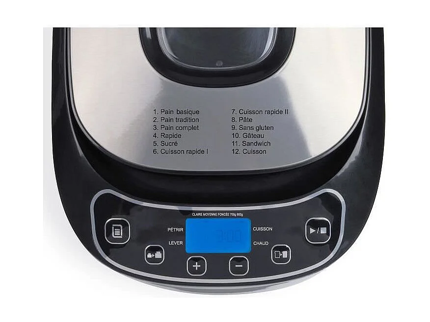 Machine a pain - LIVOO - DOP218 - 550W - 12 programmes - Cuve amovible en aluminium - Ecran LCD - 3 accesssoires inclus