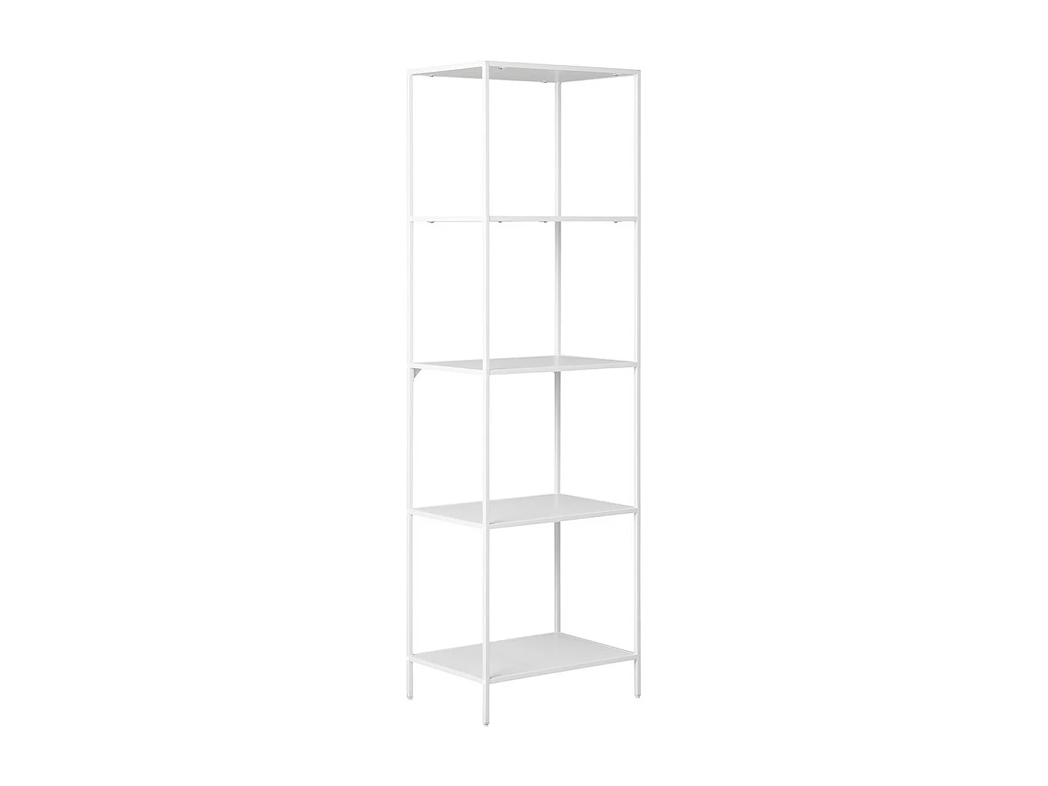 VITA 5-laags hoge plank - Natuurlijk hout of zwart/wit metaal-Kleur Wit