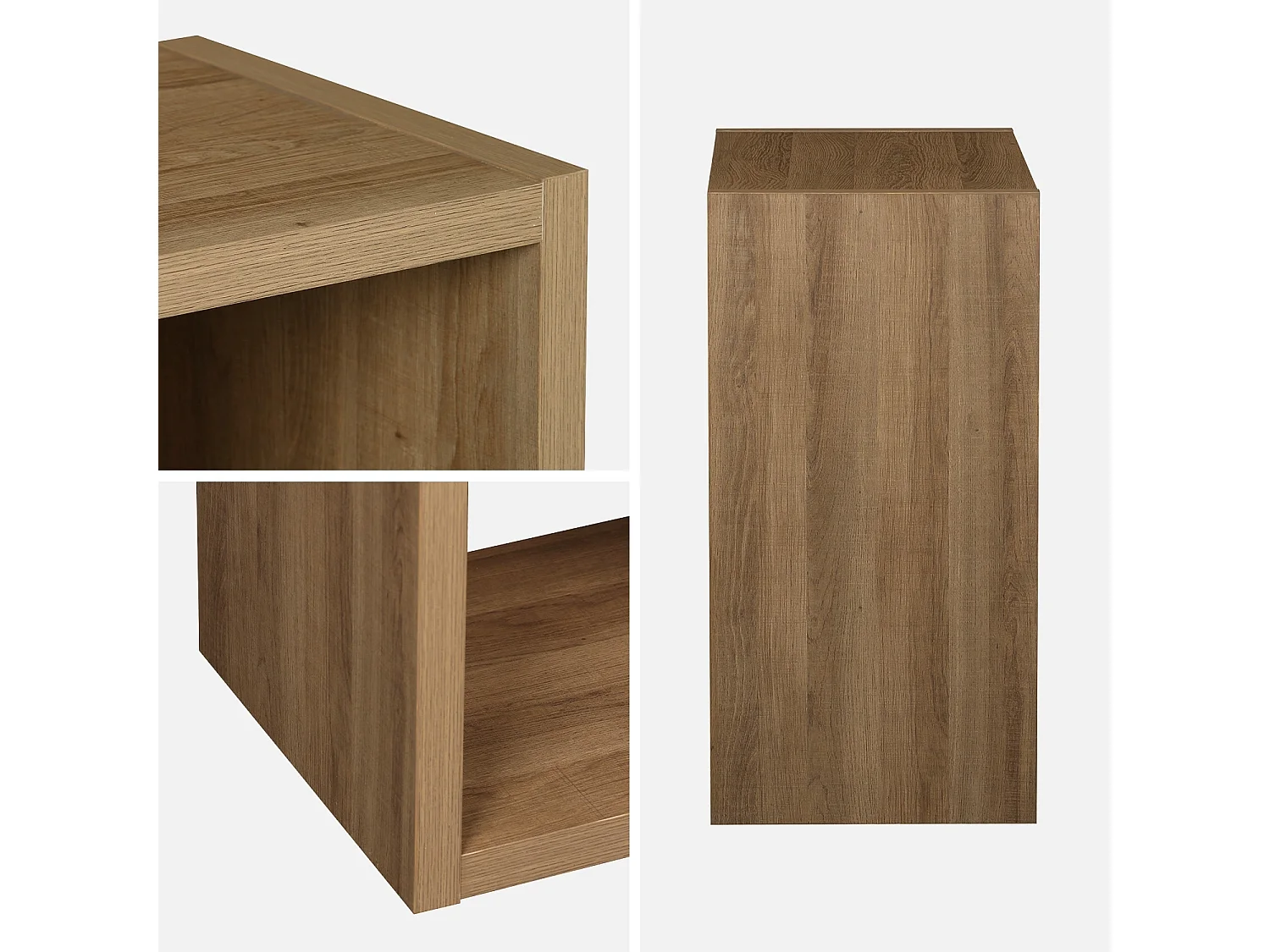 Libreria cubica, 2 livelli, 4 vani, albero di mango