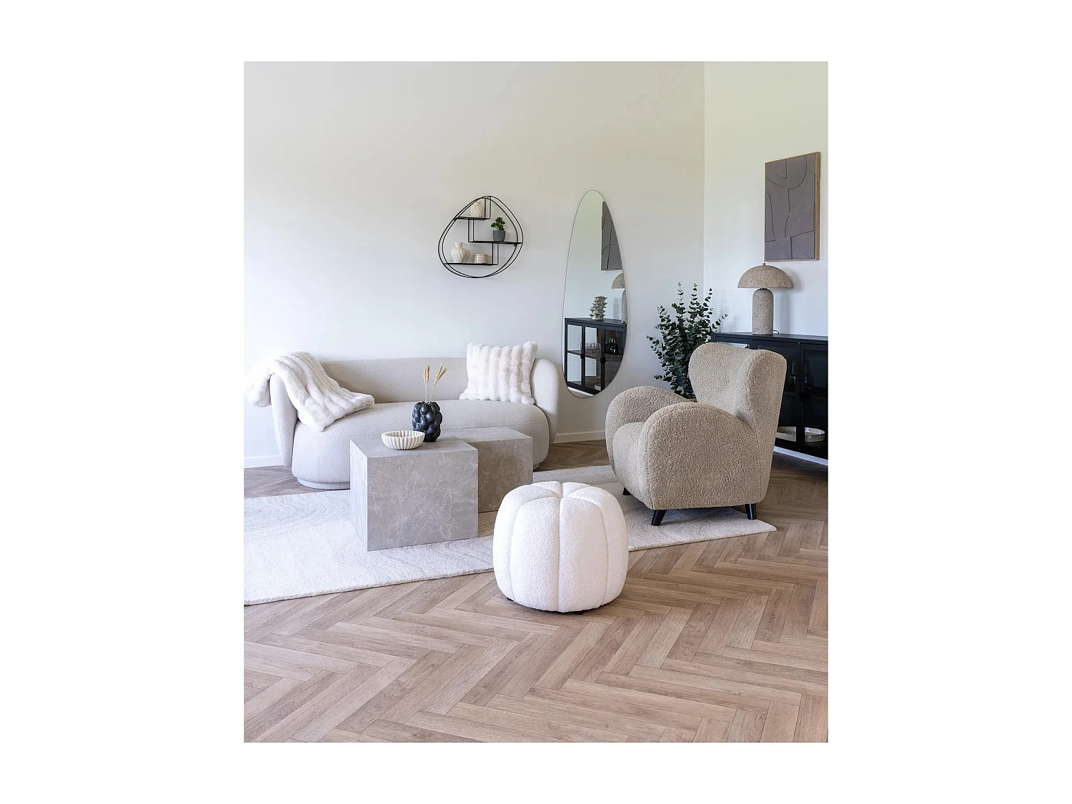 Prague Couchtisch Set von 2 Marmor Dekor.