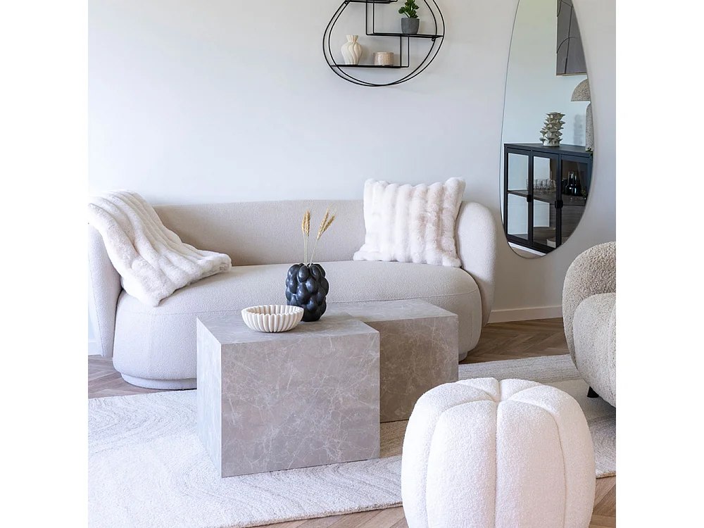 Prague Couchtisch Set von 2 Marmor Dekor.